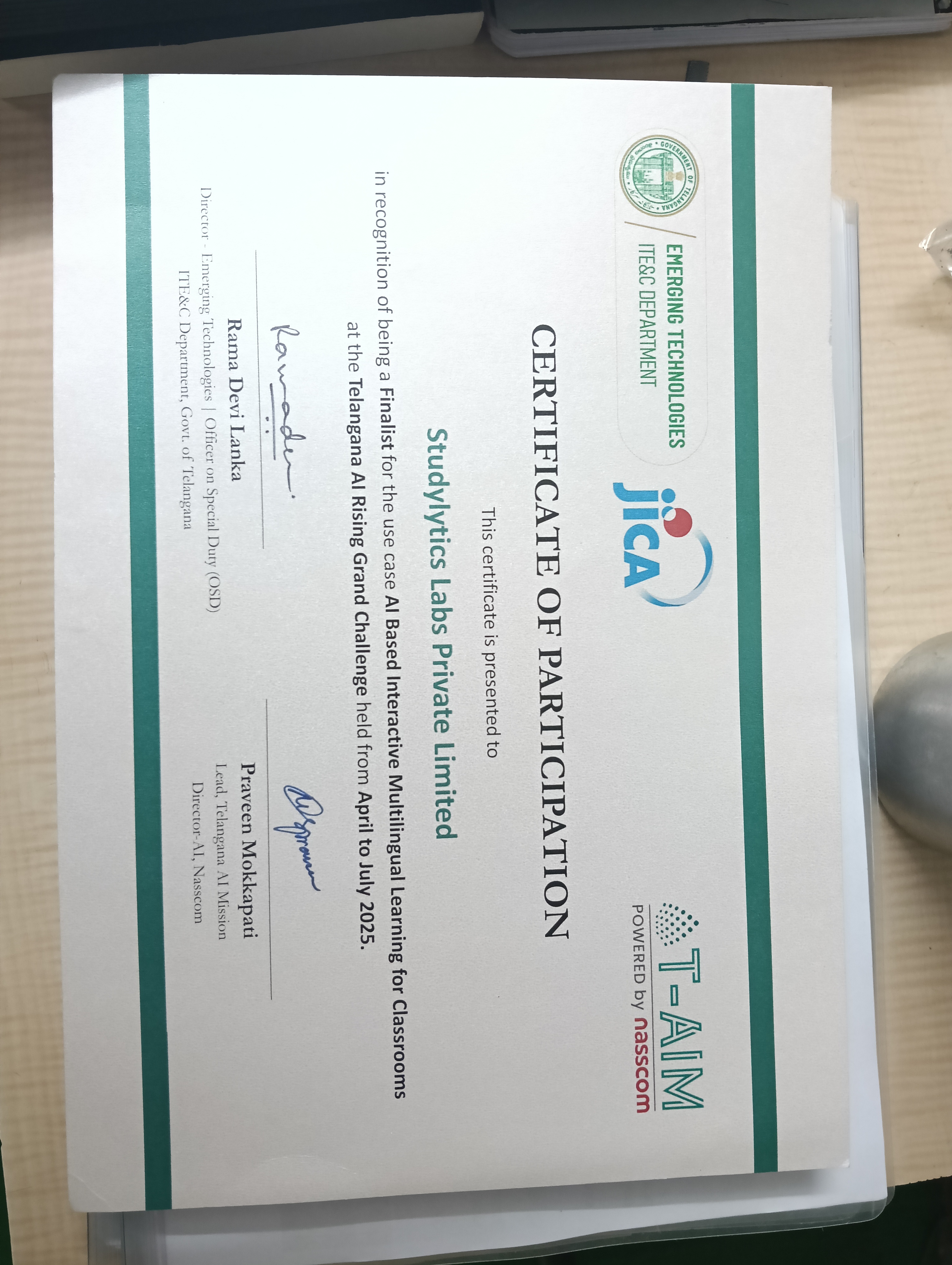 Jiac Certificate